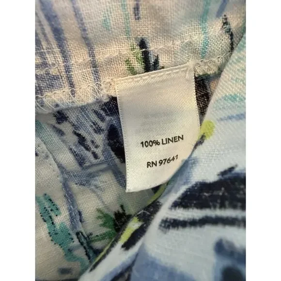 J.Jill Shift Dress 100% Linen Large Petite Sleeveless Beach Resort Coastal - Picture 6 of 9